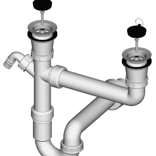 Sifon dvodjelni za sudoper Ø 40 mm (196975) LIV